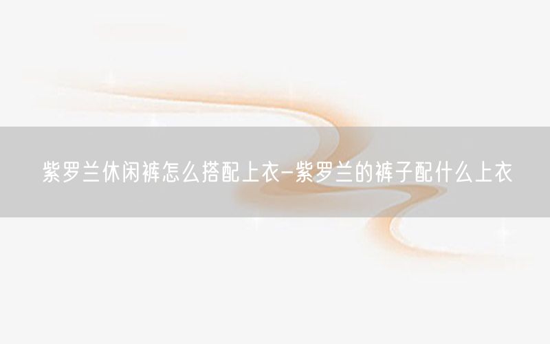 紫罗兰休闲裤怎么搭配上衣-紫罗兰的裤子配什么上衣