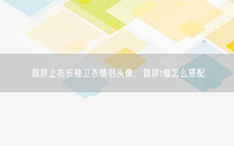 微胖上衣长袖卫衣情侣头像，微胖t恤怎么搭配