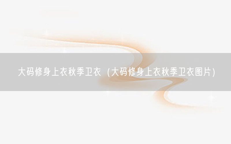 大码修身上衣秋季卫衣（大码修身上衣秋季卫衣图片）