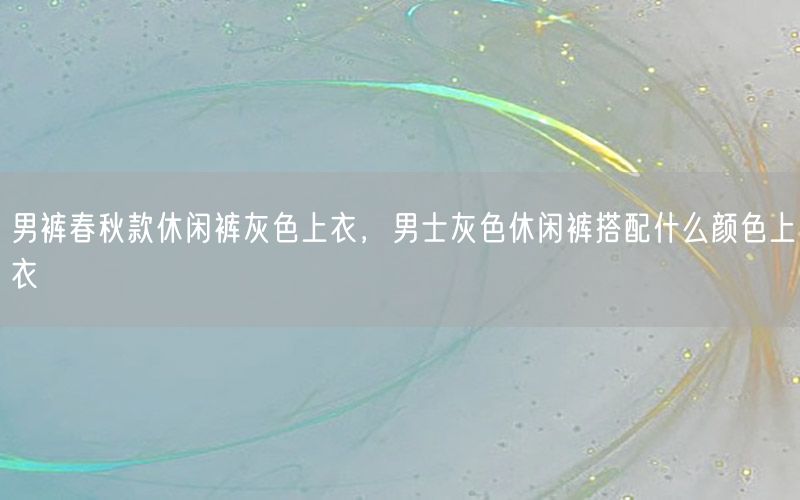 男裤春秋款休闲裤灰色上衣，男士灰色休闲裤搭配什么颜色上衣