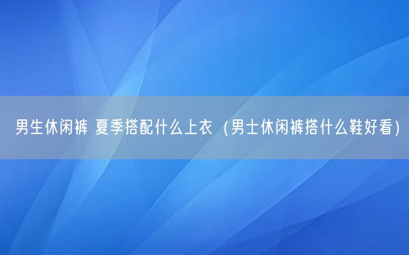 男生休闲裤 夏季搭配什么上衣（男士休闲裤搭什么鞋好看）