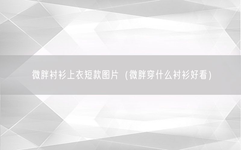 微胖衬衫上衣短款图片（微胖穿什么衬衫好看）