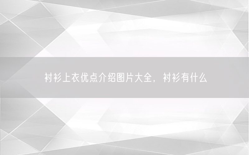 衬衫上衣优点介绍图片大全，衬衫有什么