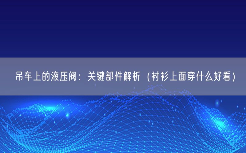 吊车上的液压阀：关键部件解析（衬衫上面穿什么好看）